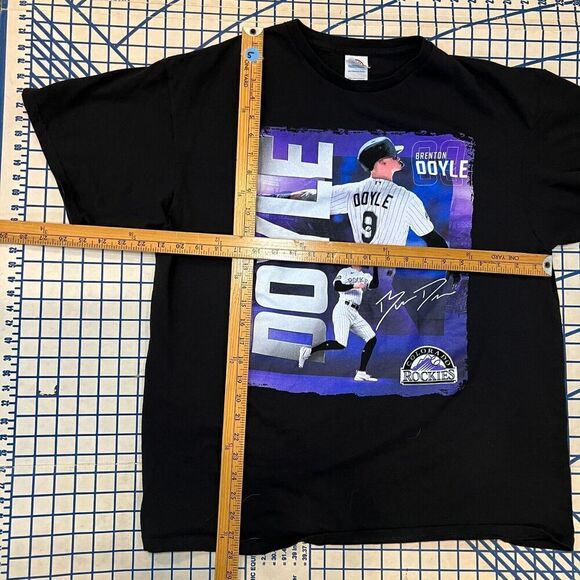 Colorado Rockies Brenton Doyle T-Shirt Size XL Black Delta Pro Weight - Picture 4 of 4